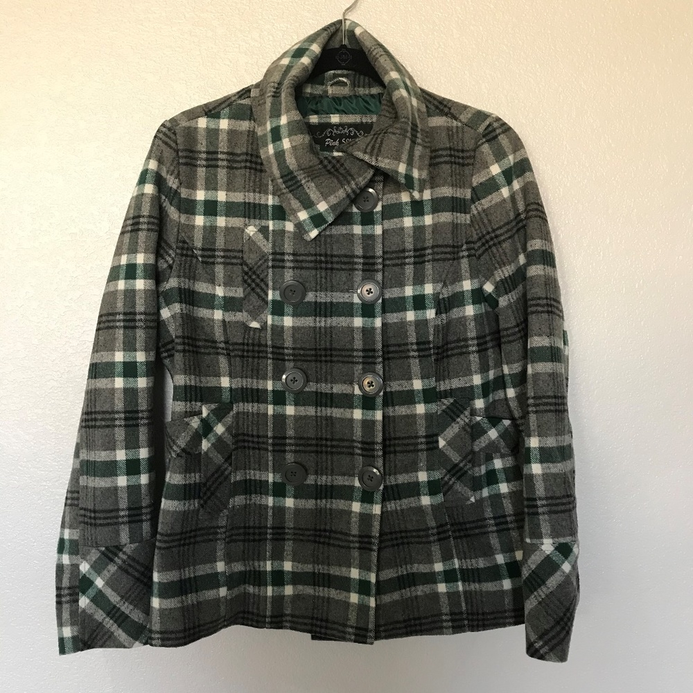 💕 3/$25💕 Pink Soup Green Plaid Sz Large